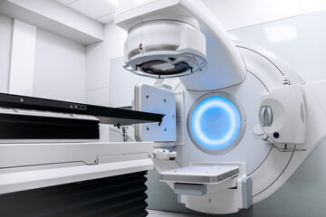 Cancer therapy, advanced medical linear accelerator in the therapeutic oncology to treat patients with cancer
