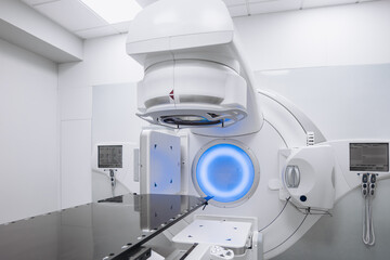 advanced linear accelerator in the therapeutic oncology cancer therapy in the modern hospital...