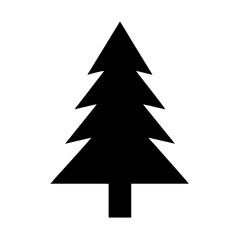 Obraz premium Black christmas tree silhouette vector illustration holiday season evergreen forest design xmas pine tree art