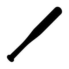 Illustration of a baseball bat equipment for sports and recreation with black silhouette design element