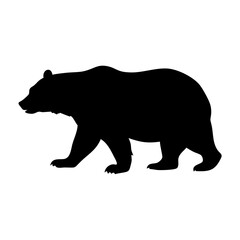 Black bear silhouette vector illustration wildlife animal nature forest grizzly mammal walking design