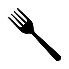 Isolated black fork utensil vector illustration for restaurant menu and kitchen design elements