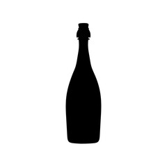 Celebration silhouette champagne bottle sparkling wine drink alcohol beverage party new year eve festive
