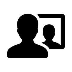 Find profile avatar person user account identity member icon silhouette vector graphic image