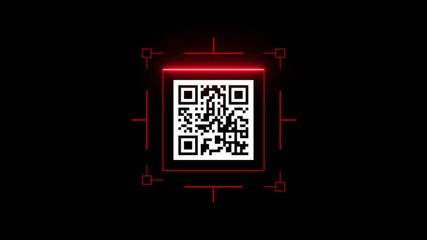 Loop in of formation of square radar display with target in sight in center on a dark background Target searching and QR code scanning element theme. Animated radar display with infographics. 4K. - Powered by Adobe