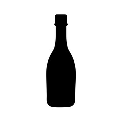Isolated silhouette of a bottle alcohol drink beverage liquid container glass object shape design art