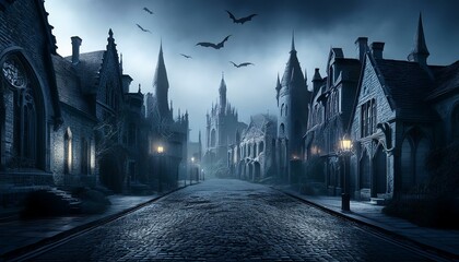 Obraz premium ghost city background, AI generated