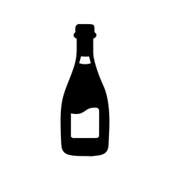 Illustration of a black wine bottle alcohol beverage drink liquid container glass bottle design vector