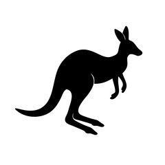 Kangaroo vector illustration silhouette jumping animal australian wildlife marsupial art design black icon graphic, isolated, mammal