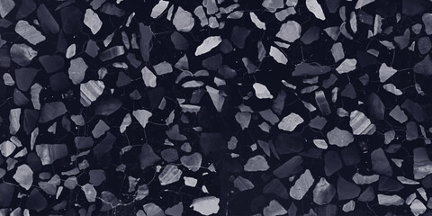 terrazzo flooring old texture black  terrazzo floor tile on cement surface, architecture interior design pattern,wallpaper terrazzo floor old texture background