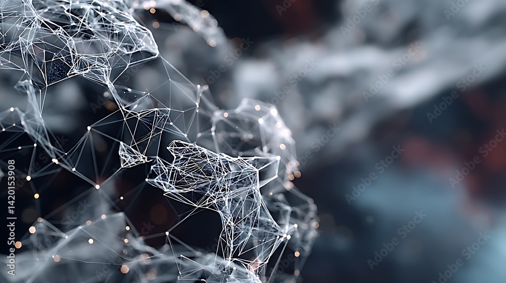 futuristic network connectivity visualization with dynamic data flow and complex structure.