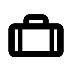 Briefcase travel bag luggage business case portfolio document icon vector illustration, work trip, job, office