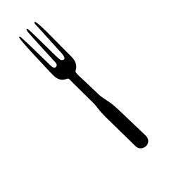 Isolated black fork icon vector illustration for food dining cutlery kitchenware design element