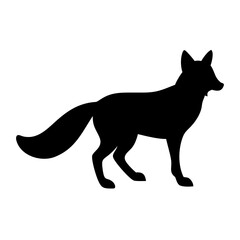 Isolated black fox vector silhouette illustration for wildlife and animal designs and art projects