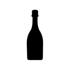 Illustration of black bottle silhouette, wine bottle, champagne bottle, alcohol bottle, drink bottle vector