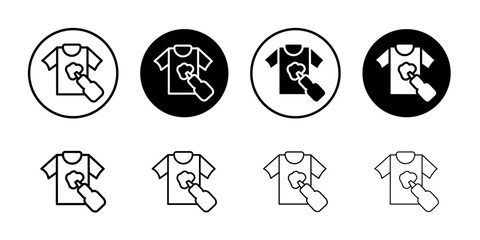 Softener clothes dirt icon Flat simple outline set