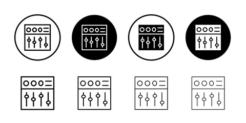 Obraz premium Sound mixer icon Flat simple outline set