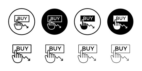 Obraz premium Stock buy icon Flat simple outline set