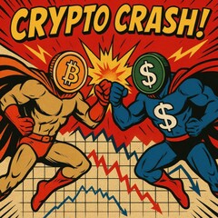 Two superheroes are fighting over currency