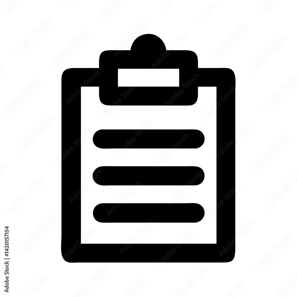 Poster clipboard checklist task list icon document paper report form survey questionnaire notes to do list