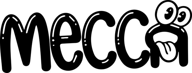 Obraz premium Mecca Cartoon Design Black White