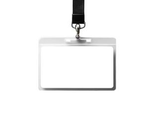 Simple ID Card: A blank identity card with a clear plastic holder hangs suspended, ready to be personalized. A symbol of access, belonging, and security.