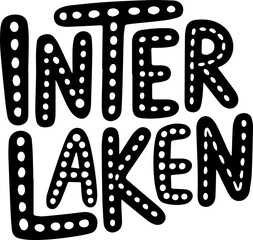 Interlaken Switzerland Travel Poster.