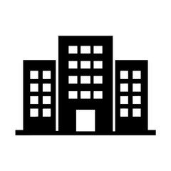 Building architecture office corporate business apartment skyscraper real estate icon design vector silhouette illustration
