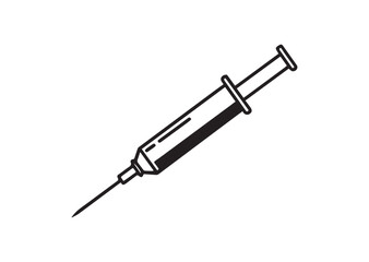 Syringe injection silhouette vector