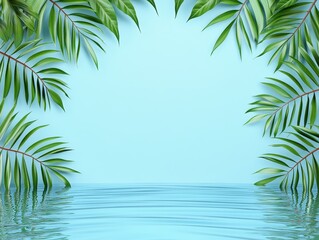 Fototapeta premium Tropical leaves frame (3)