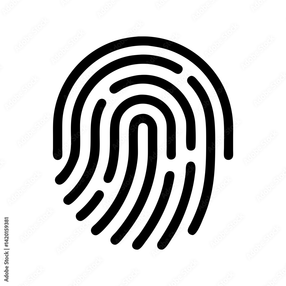 Poster fingerprint identification scan security access biometric authentication technology vector icon