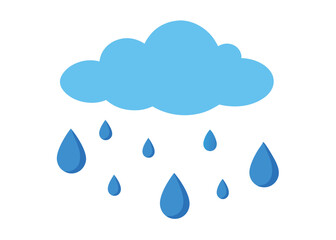 Sky with Rain Droplets Falling Vector Illustration Wet Weather Scene with Falling Raindrops