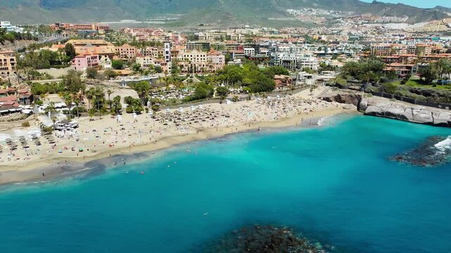 El Duque beach and coastline in Tenerife. Adeje coast Canary island, Spain