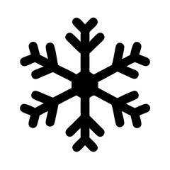 Black snowflake icon vector illustration winter snow crystal frost symbol cold design element