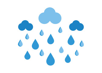 Sky with Rain Droplets Falling Vector Illustration Wet Weather Scene with Falling Raindrops