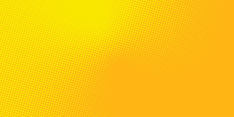 Yellow halftone pattern. Retro comic gradient background. Bright orange pixelated dotted texture overlay concept. dots vector ilustration