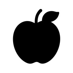 Apple fruit silhouette vector illustration healthy food nutrition organic fresh sweet diet graphic icon