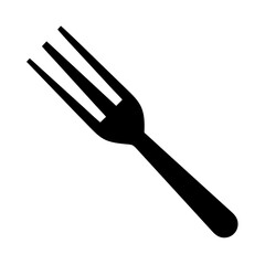 Isolated black fork vector icon for restaurant kitchen utensil dining and food design needs