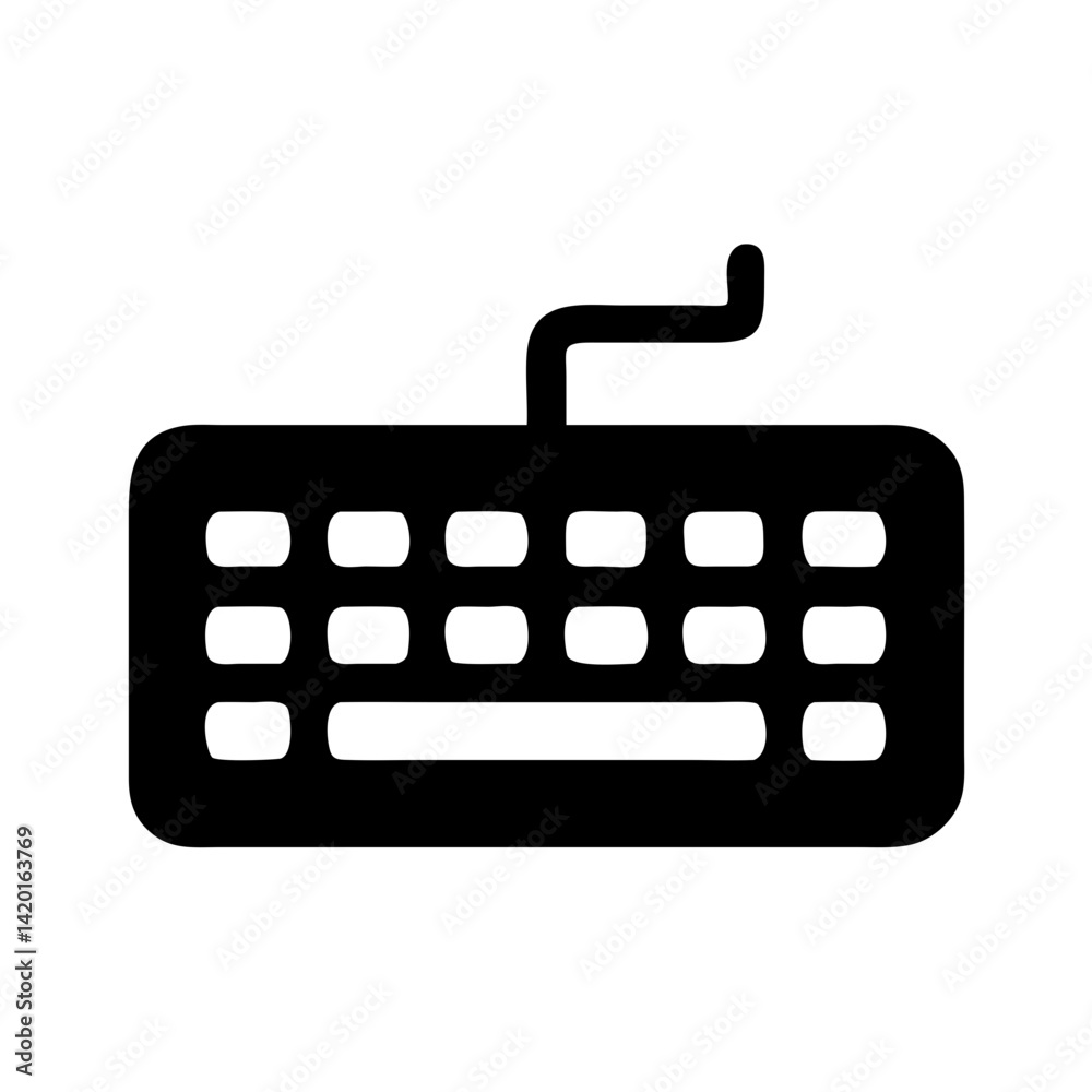 Poster Keyboard vector icon illustration for typing and computer input device accessory design needs