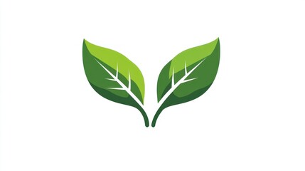 Obraz premium Two leaves logo design, eco-friendly