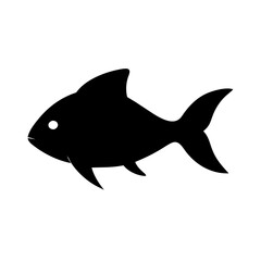 Isolated black fish vector illustration, simple fish silhouette for logo design and graphics