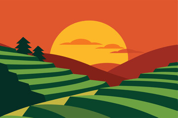 Obraz premium sunset in the mountains