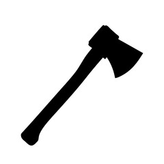 Axe silhouette vector illustration for lumberjack tool, wood cutting, and forestry equipment needs