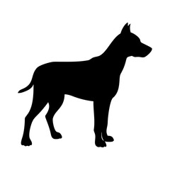 Dog silhouette vector art: standing dog illustration for pet lovers and dog breed designs vector
