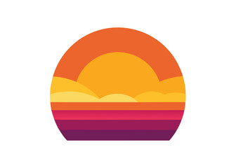 Sunset Sky Gradient Vector Illustration Beautiful Twilight Colors and Calm Evening Atmosphere