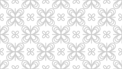 Seamless pattern designed in abstract style and gray color on white background