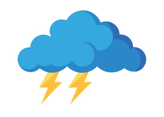 Thunderstorm Clouds in the Sky Vector Illustration Dark Clouds with Lightning and Stormy Weather