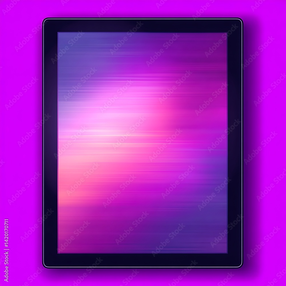Poster gradient background on tablet display device technological presentation concept digital design eleme