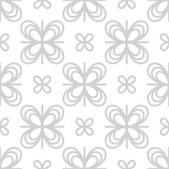 Seamless pattern designed in abstract style and gray color on white background