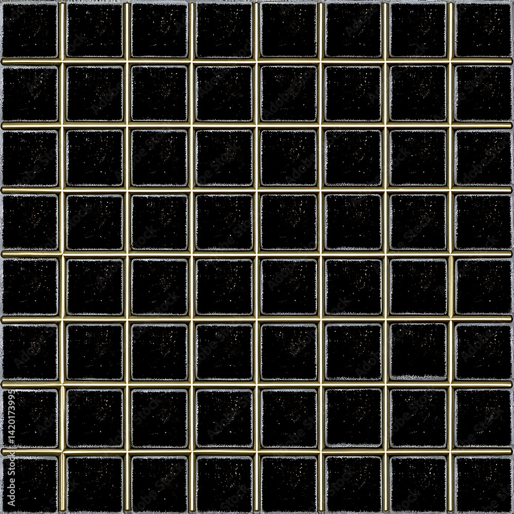 Poster grid of black square tiles seamless pattern abstract design for surface or backdrop use image.